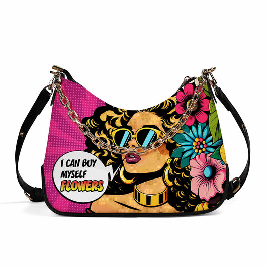 I Can Buy Myself Flowers - Personalized Custom Chain Crossbody Handbag - BUYF06CH