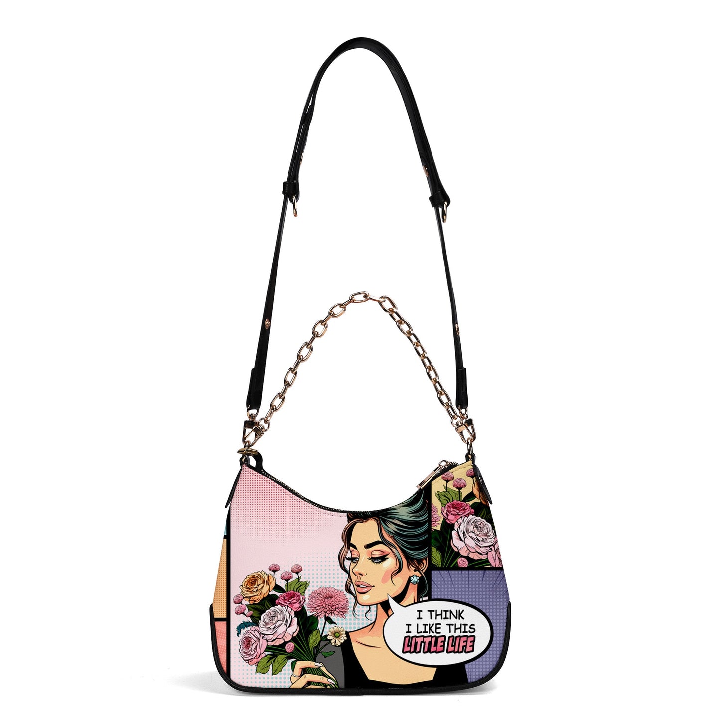 I Think I Like This Little Life - Personalized Custom Chain Crossbody Handbag - LL01CH