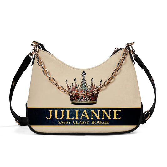 Queen Beige - Personalized Custom Chain Crossbody Handbag - Q02BGCH