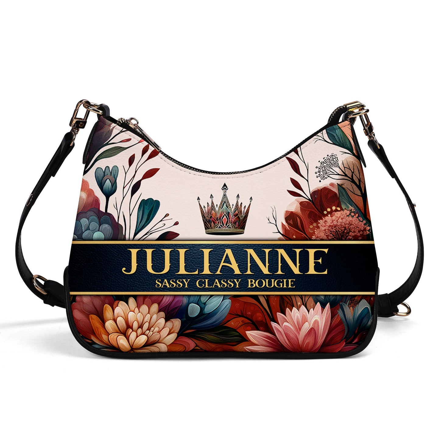 Queen Flowers - Personalized Custom Chain Crossbody Handbag - Q02FCH