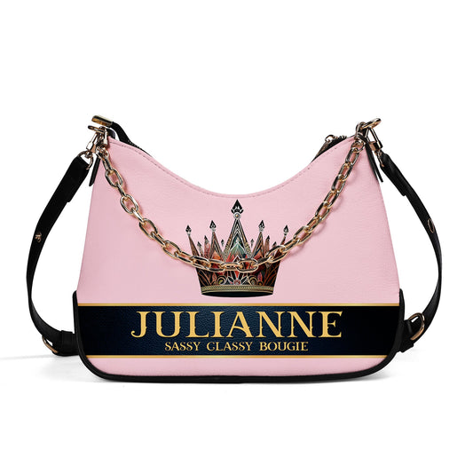 Queen Pink - Personalized Custom Chain Crossbody Handbag - Q02PCH