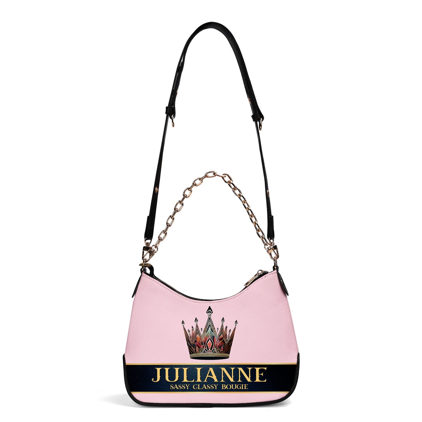 Queen Pink - Personalized Custom Chain Crossbody Handbag - Q02PCH